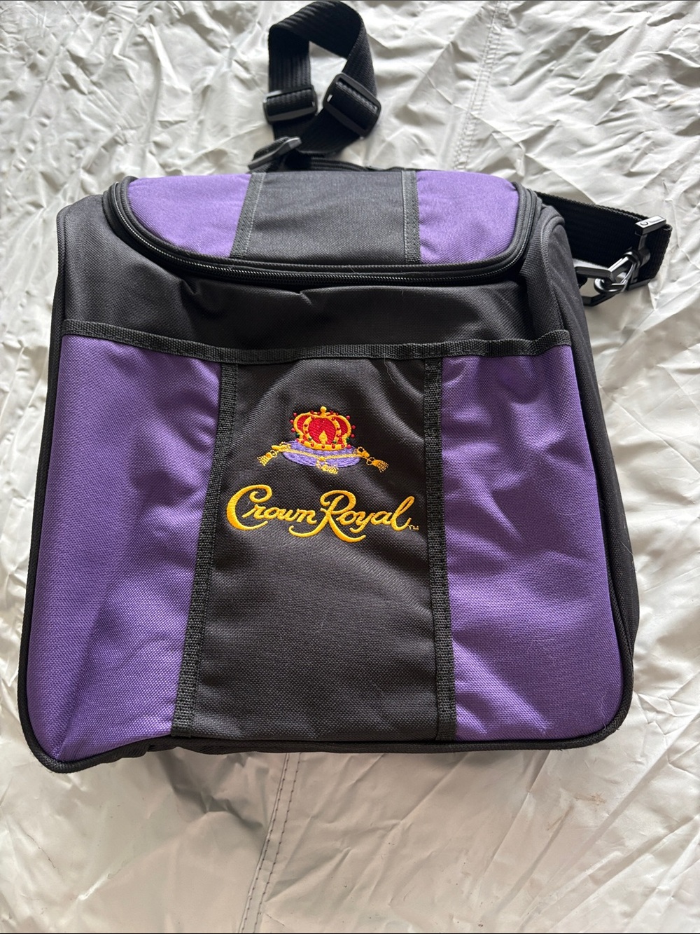 Purple and Black Crossbody Cooler Bag